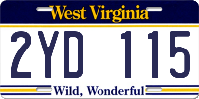 WV license plate 2YD115