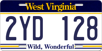 WV license plate 2YD128