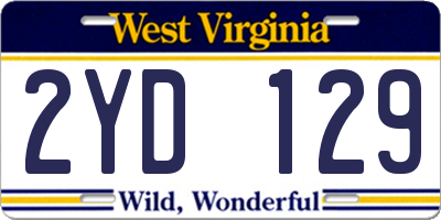 WV license plate 2YD129