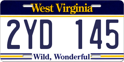 WV license plate 2YD145