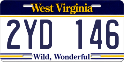WV license plate 2YD146