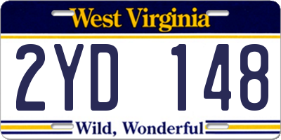 WV license plate 2YD148