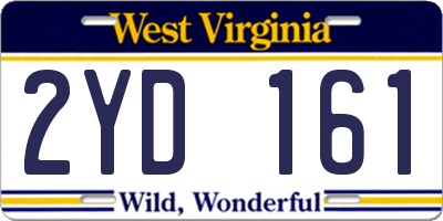 WV license plate 2YD161