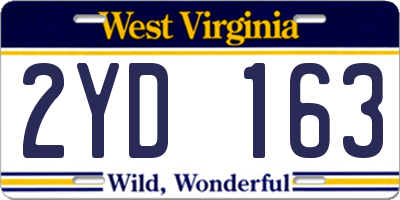 WV license plate 2YD163