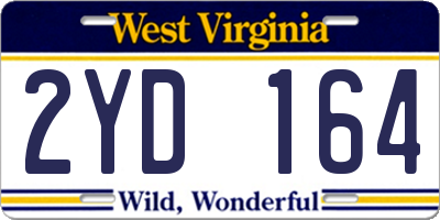 WV license plate 2YD164