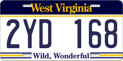 WV license plate 2YD168