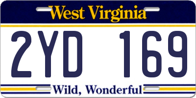WV license plate 2YD169