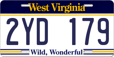 WV license plate 2YD179