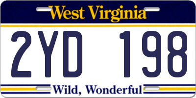 WV license plate 2YD198