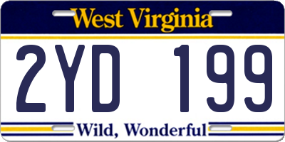 WV license plate 2YD199