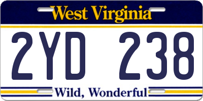 WV license plate 2YD238