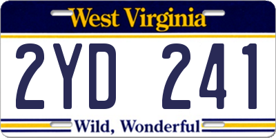 WV license plate 2YD241
