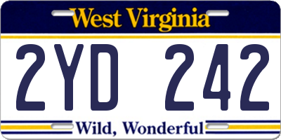 WV license plate 2YD242