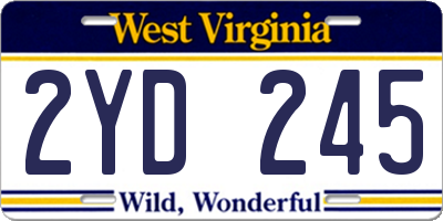 WV license plate 2YD245