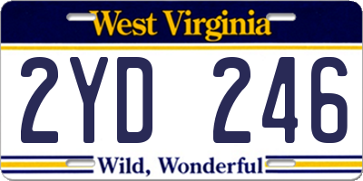WV license plate 2YD246