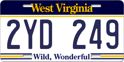 WV license plate 2YD249
