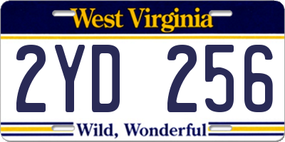 WV license plate 2YD256