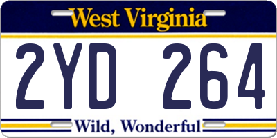 WV license plate 2YD264