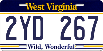 WV license plate 2YD267