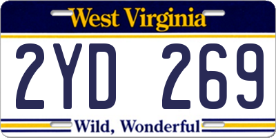 WV license plate 2YD269