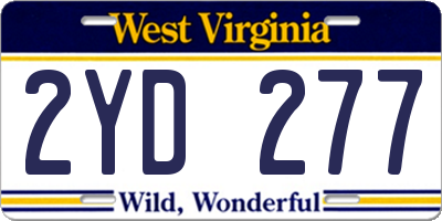 WV license plate 2YD277