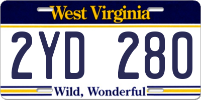 WV license plate 2YD280