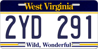 WV license plate 2YD291
