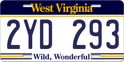 WV license plate 2YD293