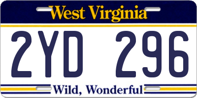 WV license plate 2YD296
