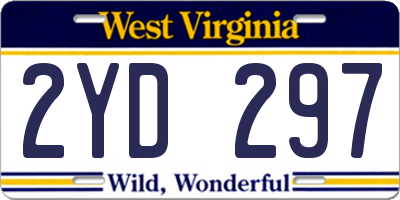 WV license plate 2YD297