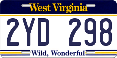 WV license plate 2YD298