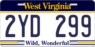 WV license plate 2YD299