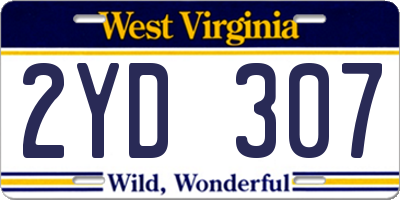 WV license plate 2YD307