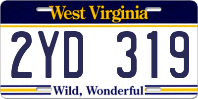 WV license plate 2YD319