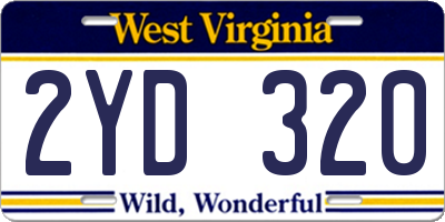 WV license plate 2YD320