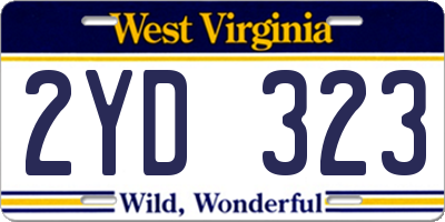 WV license plate 2YD323