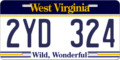 WV license plate 2YD324