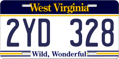 WV license plate 2YD328