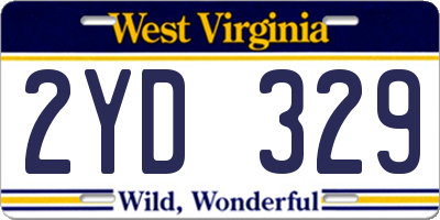 WV license plate 2YD329