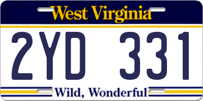 WV license plate 2YD331
