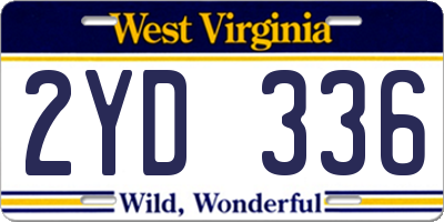 WV license plate 2YD336