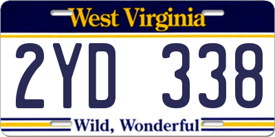 WV license plate 2YD338
