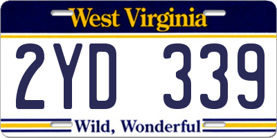 WV license plate 2YD339