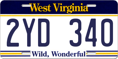 WV license plate 2YD340