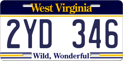 WV license plate 2YD346