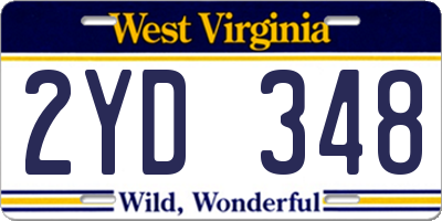 WV license plate 2YD348