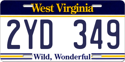 WV license plate 2YD349