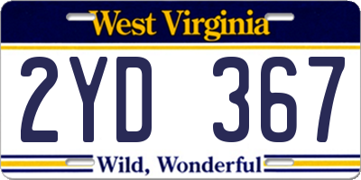 WV license plate 2YD367