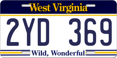 WV license plate 2YD369