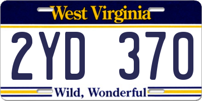WV license plate 2YD370